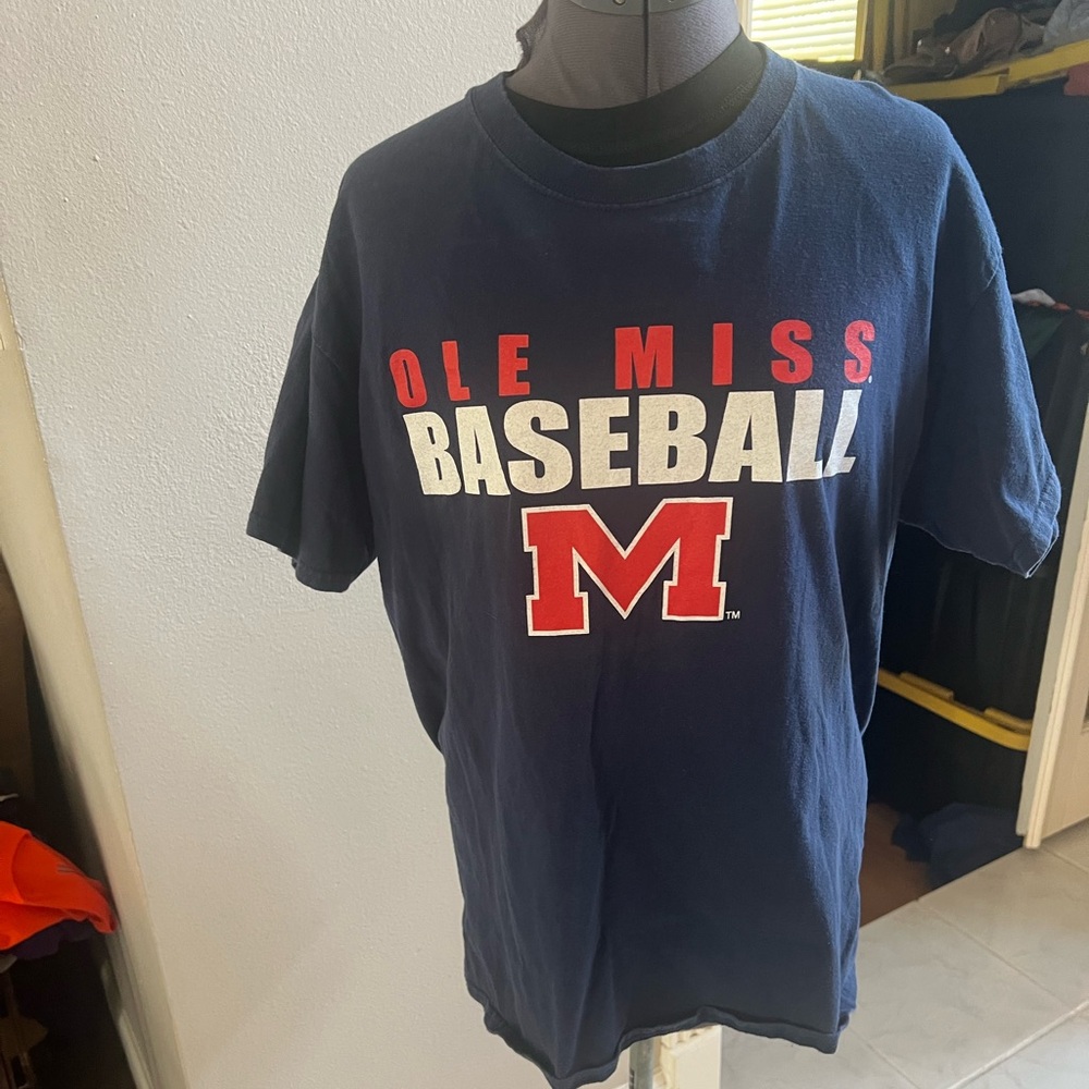 Ole Miss Baseball Navy T-Shirt by Gildan size L